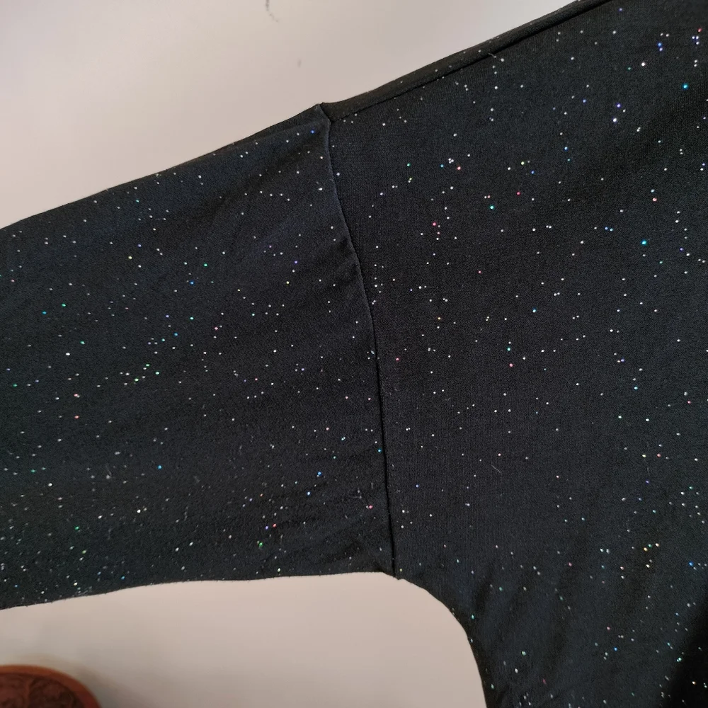 🌹The Quiet Luxury Collection🌹 H&M Black Jersey Sparkle Blouse - Picture 7 of 14